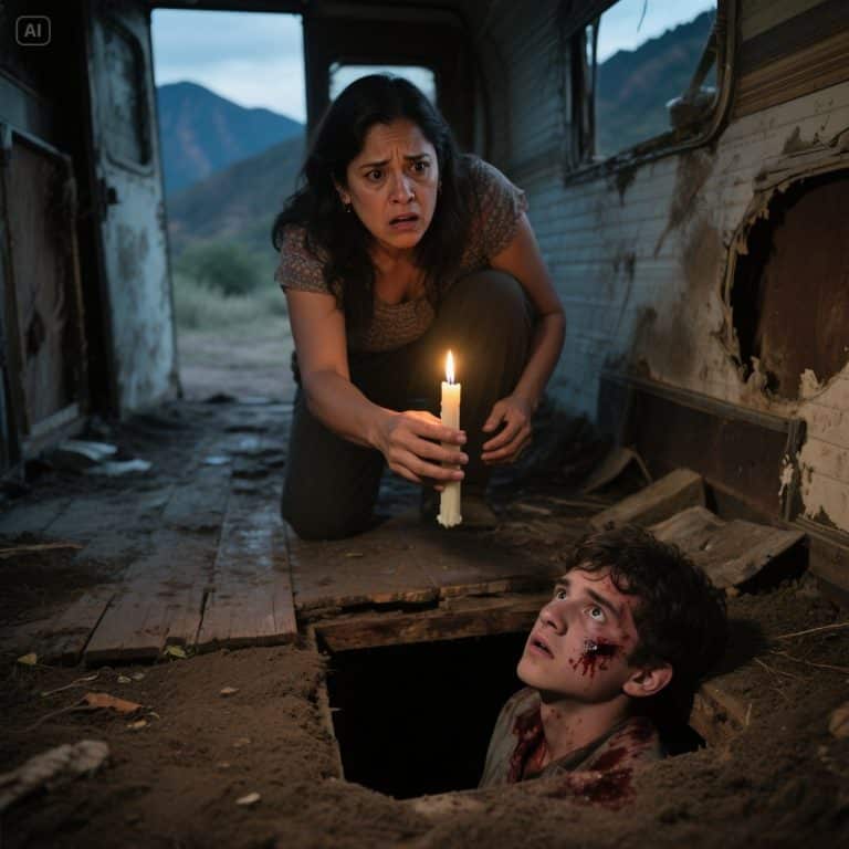 Eu era uma viúva de 38 anos, com cinco filhos e sem dinheiro. Comprei um trailer podre e abandonado com meus últimos dólares, pensando que era um porto seguro. Mas quando rasguei o chão, encontrei um homem escondido embaixo — e um segredo tão mortal que me forçaria a escolher entre uma fortuna e a vida da minha família.