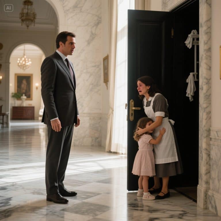 “¡DESPÍDELA A ELLA Y A SU HIJA!” La orden cayó como una cuchillada, pero el multimillonario solo miró a la pequeña escondida en el armario y susurró: “No”. Una palabra que cambió el destino de tres almas.