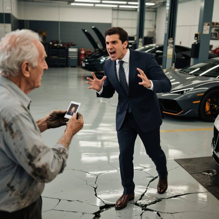 “¡SACA A ESTE MUGROSO DE AQUÍ!” El CEO millonario humilló al anciano de manos sucias que intentó arreglar su BMW. No sabía que ese hombre tenía una foto que destruiría su mundo en 10 segundos.