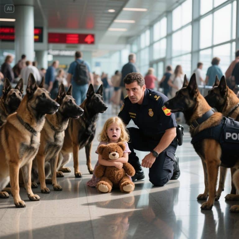 “CORAZÓN VALIENTE”: El día que 14 perros policía desobedecieron las órdenes y rodearon a una niña de 4 años en Barajas, salvando el aeropuerto de un desastre inimaginable.