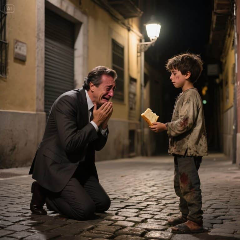 Ele pisoteou o pastel de uma criança faminta e zombou dela. Mas ele não sabia que Jesus estava observando. O que aconteceu naquela noite… é a vingança divina mais brutal e bela que você jamais lerá.