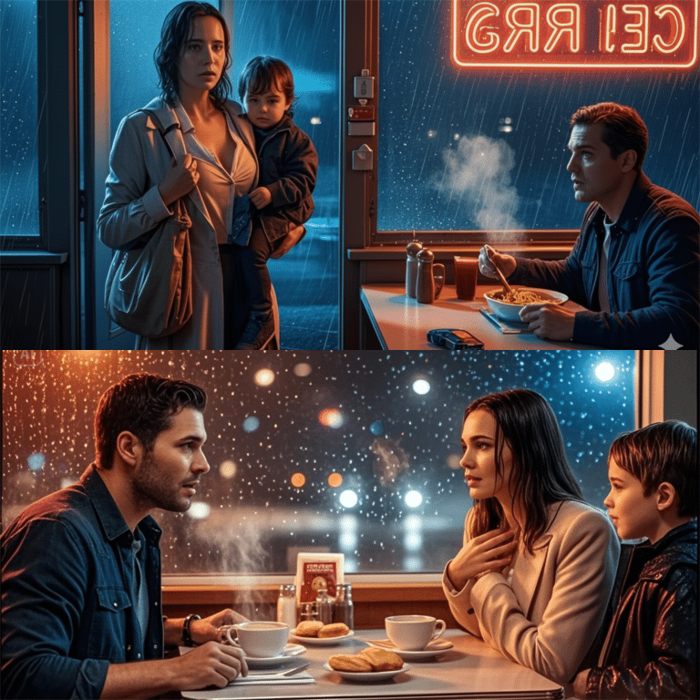 Un père célibataire pensait manger seul — jusqu&rsquo;à ce qu&rsquo;une mère lui dise : « Mon fils a faim, pouvons-nous rester un moment ? »