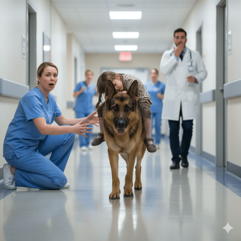 Un chien policier entre dans un hôpital avec une petite fille blessée – Personne ne pouvait croire ce qui s&rsquo;est passé ensuite !