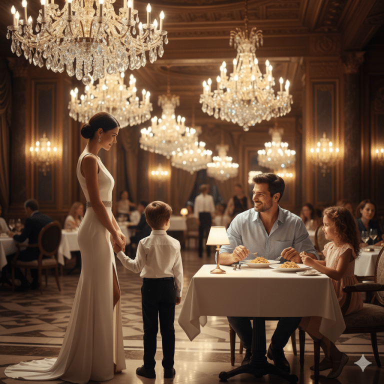 Une milliardaire emmène son fils dîner, puis aperçoit un père célibataire et fait l&rsquo;impensable.