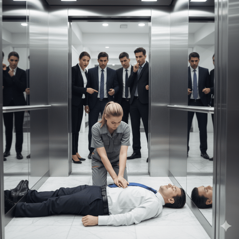 Une femme de ménage timide a pratiqué un massage cardiaque à un inconnu dans l&rsquo;ascenseur, ignorant que cet homme était le PDG pour lequel elle travaillait.