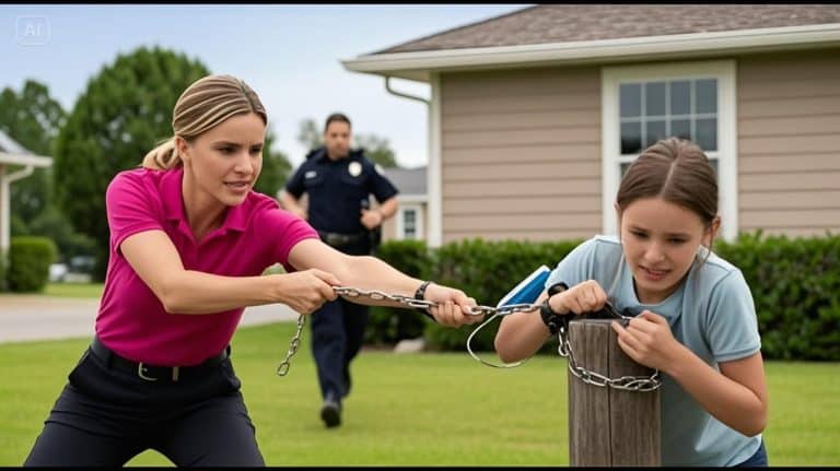 Ma voisine a enchaîné ma fille, qui souffre d&rsquo;une maladie cardiaque, à notre porche — elle n&rsquo;avait aucune idée que j&rsquo;étais le chef de la police !