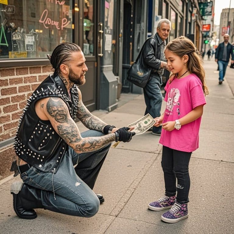 Une fillette a donné 5 dollars à un Hells Angel pour l&rsquo;aider — Sa demande a choqué le motard.