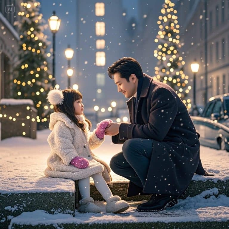 Un PDG a trouvé une petite fille assise seule dans la tempête de neige : « Maman a dit que tu étais la seule à pouvoir nous aider. »