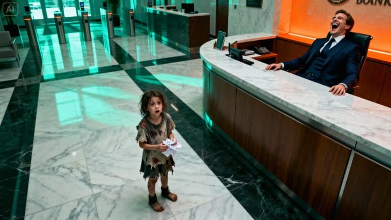 « JE VEUX JUSTE VOIR MON BALANCE », dit la petite fille noire. Le millionnaire rit… jusqu’à ce qu’il voie l’écran.