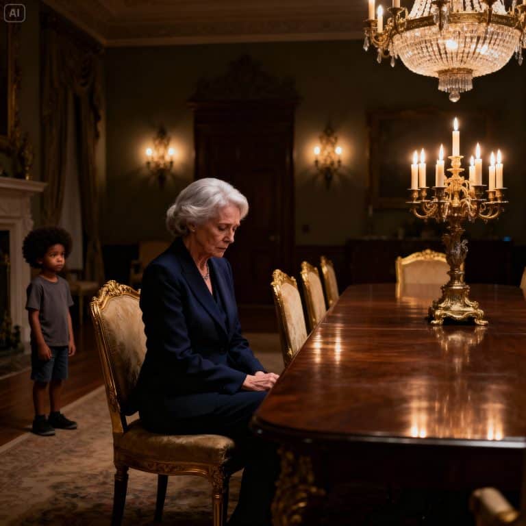 Une riche veuve sans enfants mangeait toujours seule… jusqu’à ce que le fils noir de la nounou s’assoie à côté d’elle et…