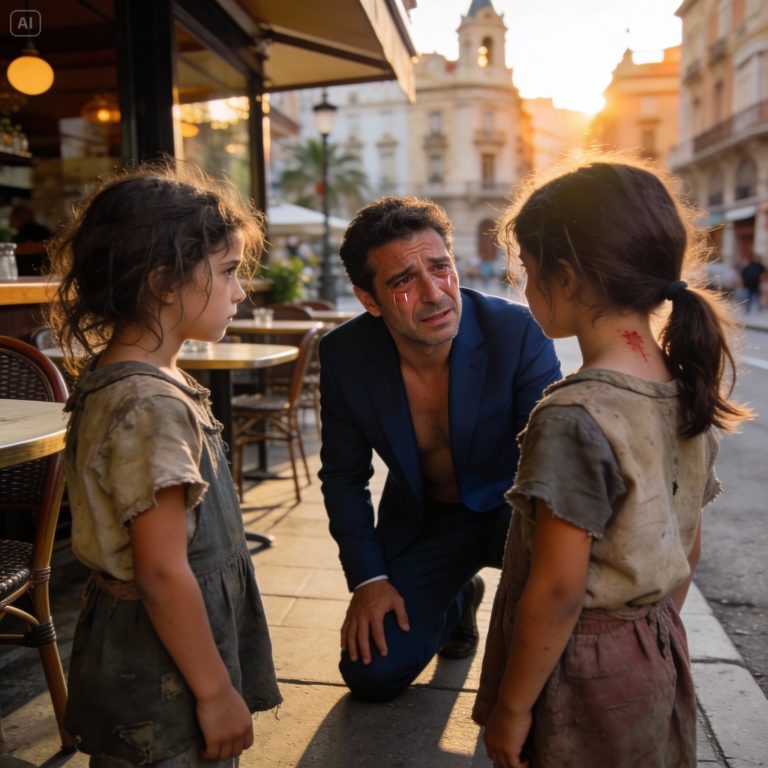 The billionaire from Valencia bursts into tears upon discovering two girls begging with the same birthmark as his son: The hidden secret of his late wife.