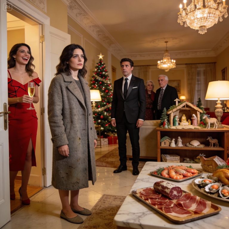 I was humiliated at Christmas Eve dinner in a luxury mansion in Madrid for being “poor,” until the most powerful guest revealed my secret and paralyzed my family.