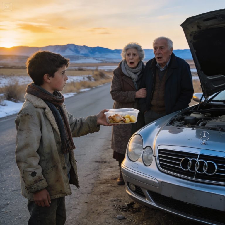 An orphaned boy on the icy roads of Teruel delivered his only dinner to some stranded millionaires, triggering a chain of events that would transform his destiny and save his forgotten village.