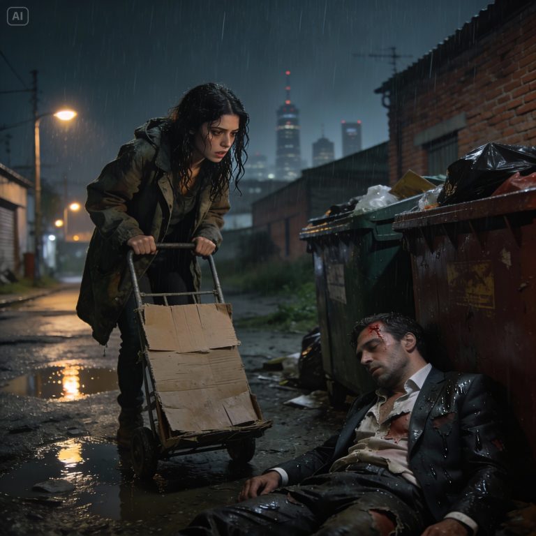 Between Trash and Sky: The Night I Rescued a Dying Stranger in the Madrid Rain and Discovered a Million-Dollar Secret That Threatened to Destroy Us.