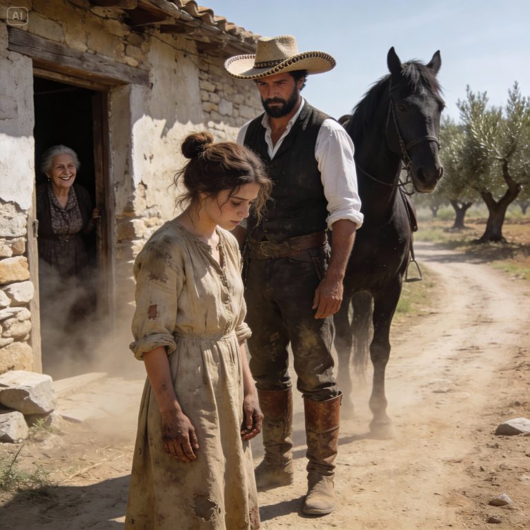 I slept on old rags in the kitchen and was treated worse than an animal, until the richest widower in the region arrived on horseback, looked me in the eyes and changed my destiny forever with a single command!