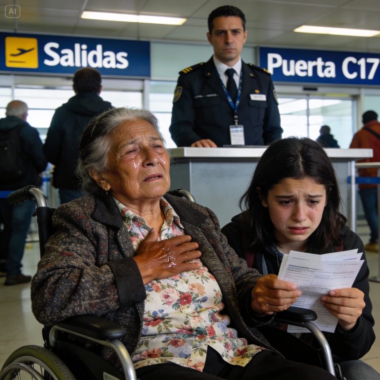 Nightmare at Seville Airport: An agent prevents an elderly heroine of the Transition from boarding and her granddaughter freezes Spain with her response.