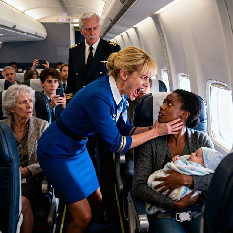 Une hôtesse de l&rsquo;air gifle une mère noire avec son bébé — Quelques secondes plus tard, le PDG de la compagnie aérienne arrive.