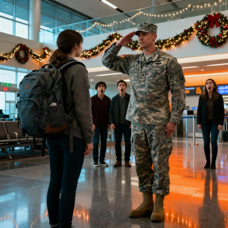 Ils l&rsquo;ont traitée de « sans-abri » — puis le SEAL a reconnu l&rsquo;écusson de la veille de Noël