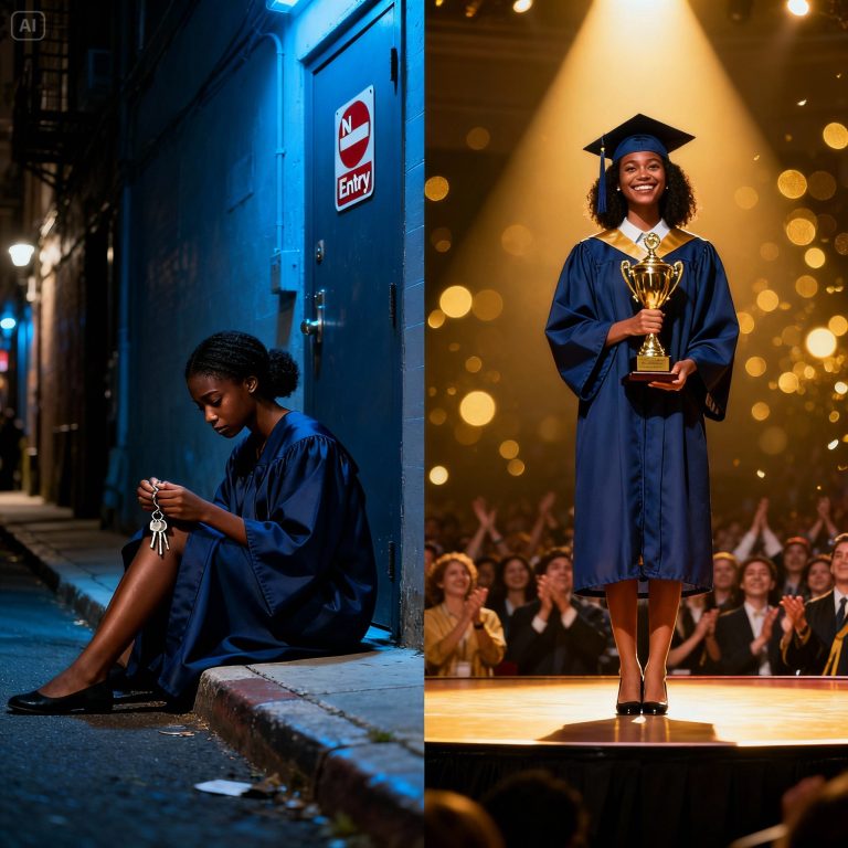 Sa belle-mère l&rsquo;a enfermée dehors le jour de sa remise de diplôme — puis un cortège est arrivé car elle avait obtenu une bourse nationale
