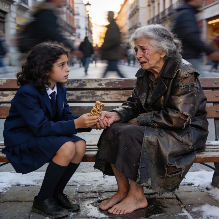 UNA NIÑA DE 12 AÑOS GASTA SUS ÚLTIMOS AHORROS PARA AYUDAR A UNA ANCIANA DESCALZA Y REVELA UNA CONSPIRACIÓN CRIMINAL DE 52 MILLONES DE EUROS QUE SACUDIÓ A TODA ESPAÑA.