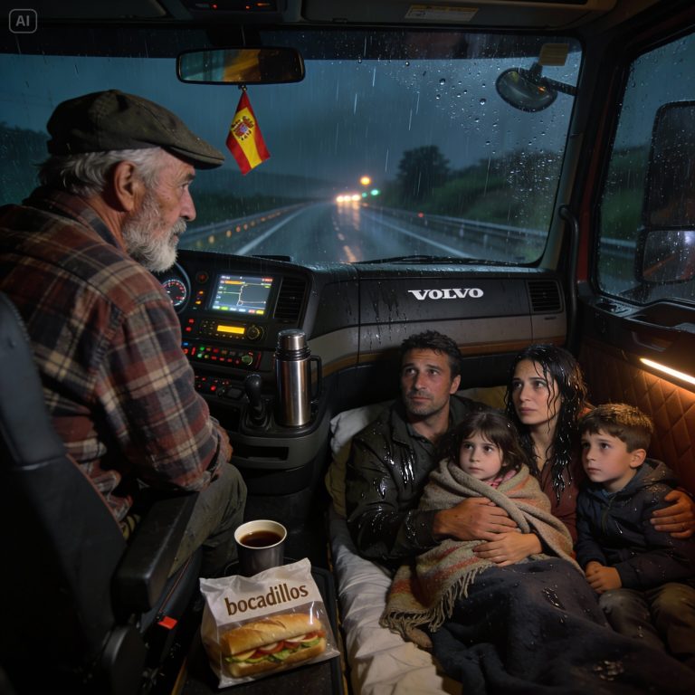 The Perfect Storm: How a Lone Trucker Defied Fate and His Own Blood to Save an Unknown Family in the Spanish Mountains.