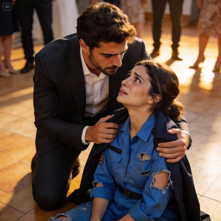 HUMILLADA ANTE LA ALTA SOCIEDAD: ME ROMPIÓ EL VESTIDO CREYENDO QUE ERA NADIE, PERO EL MILLONARIO VIO MIS LÁGRIMAS Y DETUVO LA FIESTA.