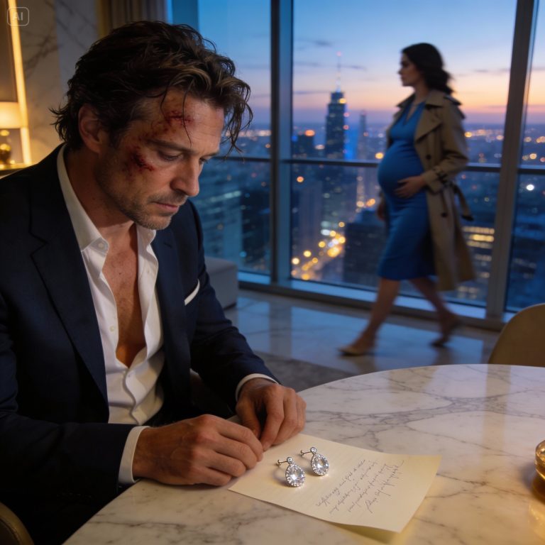 Após uma noite com sua amante, ele encontrou brincos de diamante e um bilhete de despedida.