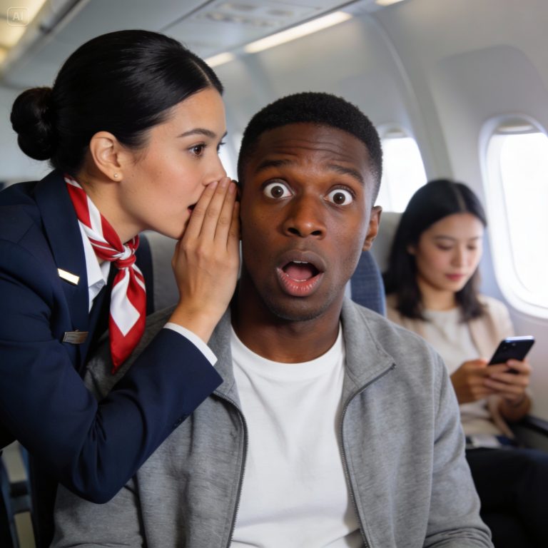 “Não confie na sua esposa! Finja que está doente e saia do avião agora mesmo”, sussurrou a aeromoça.