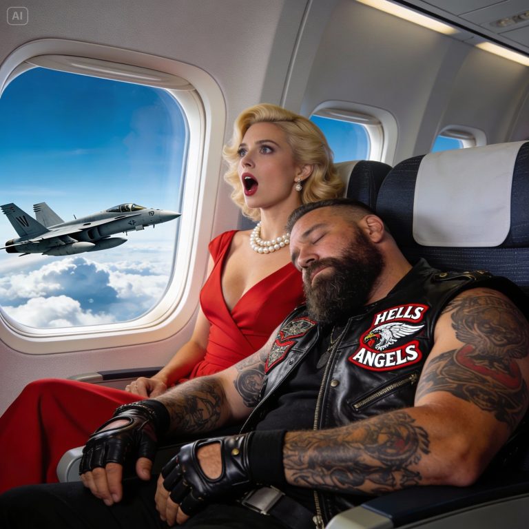 Um pai solteiro motociclista estava dormindo no assento 8A — quando o capitão perguntou se havia algum piloto de combate a bordo.