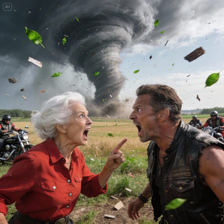 Entrem agora! O tornado está chegando!, gritou uma idosa. Dias depois, 300 motociclistas mudaram a vida dela.