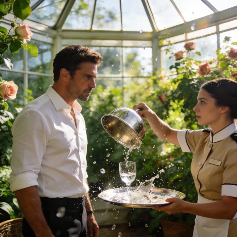 “Corra quando eu derrubar a bandeja”, ela sussurrou para o chefe da máfia.