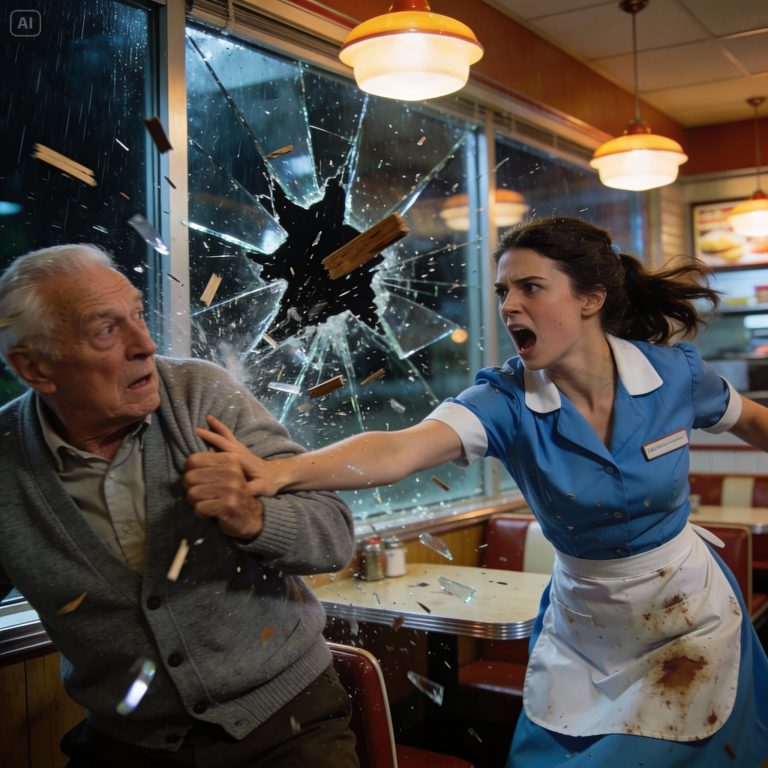 Pobre garçonete protegeu um velho de homens armados – no dia seguinte, o chefe da máfia envia quatro guardas para seu café